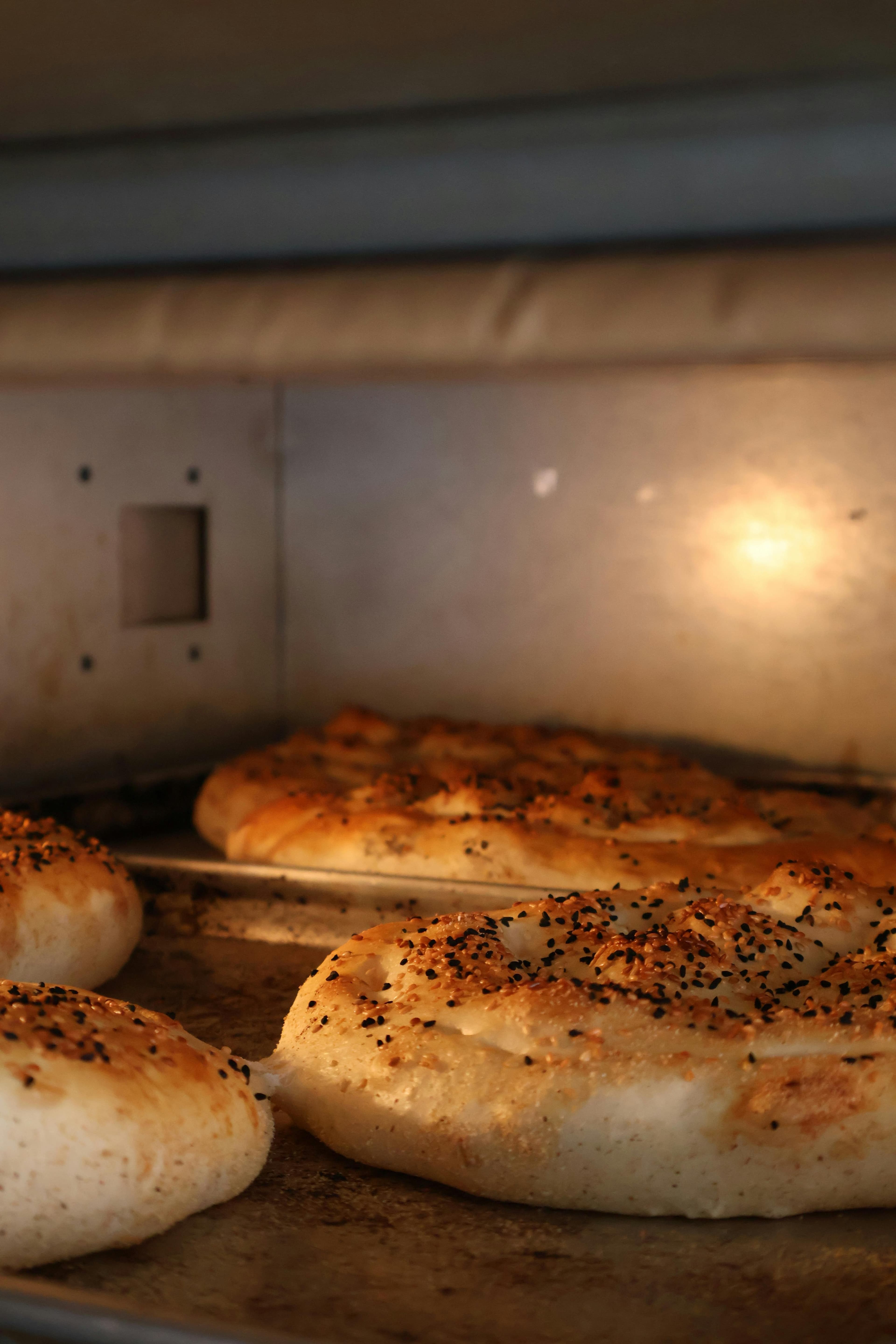 Pastry rising in the oven